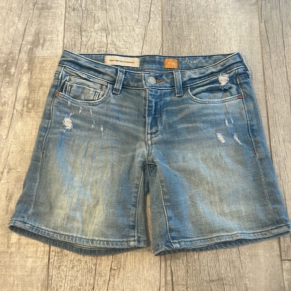 Pilcro‎ the Letterpress by Anthropologie Light Wash Stet Jean Shorts 5 Pocket 25 - Picture 2 of 13